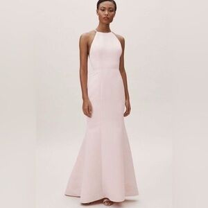 bhldn lace halter ruffle peekaboo maxi dress BHLDN Lace Halter Ruffle Peekaboo Maxi Dress